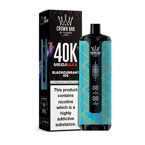 Al Fakher Mega Max Crown Bar 40000 Puffs Blackcurrant Ice – 6mg DTL disposable vape Pakistan