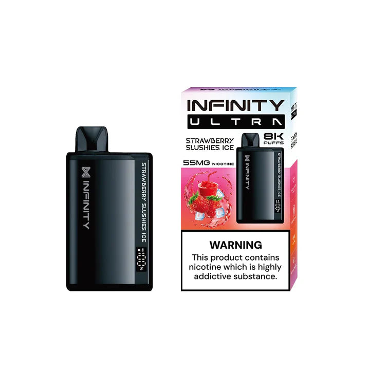 INFINITY DISPOSABLE VAPE STRAWBERRY SLUSHIES ICE 8000 PUFF 55MG