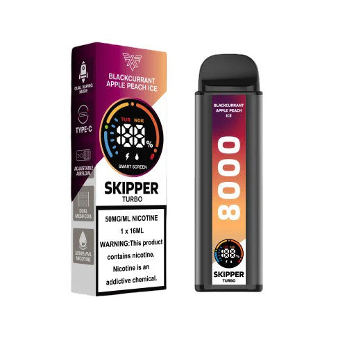 Skipper Turbo Blackcurrant Apple Peach Ice 10000 Puffs Disposable Vape - price in Pakistan, Smokes Hub