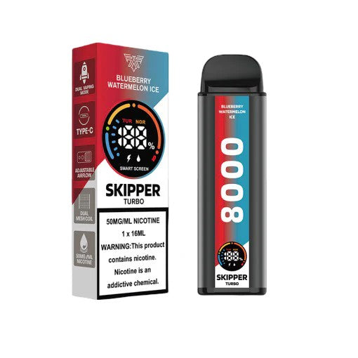 Skipper Turbo Blueberry Watermelon Ice 10000 Puffs Disposable Vape - price in Pakistan, Smokes Hub