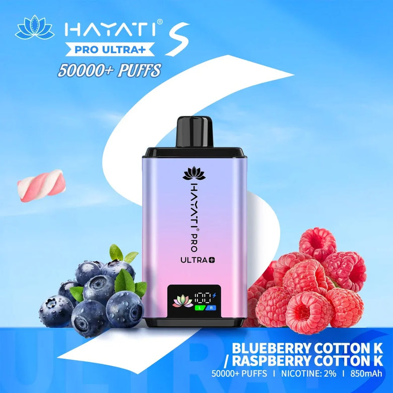 Hayati Pro Ultra Plus S 50000 puffs dual-tank rechargeable vape with USB Type-C charging
