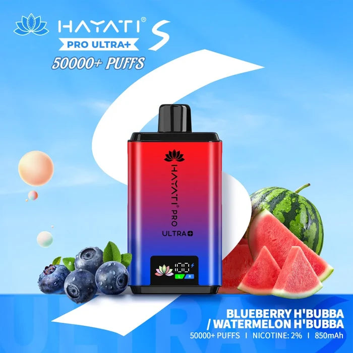 Hayati Pro Ultra Plus S 50000 puffs vape with 20mg nicotine salt disposable device