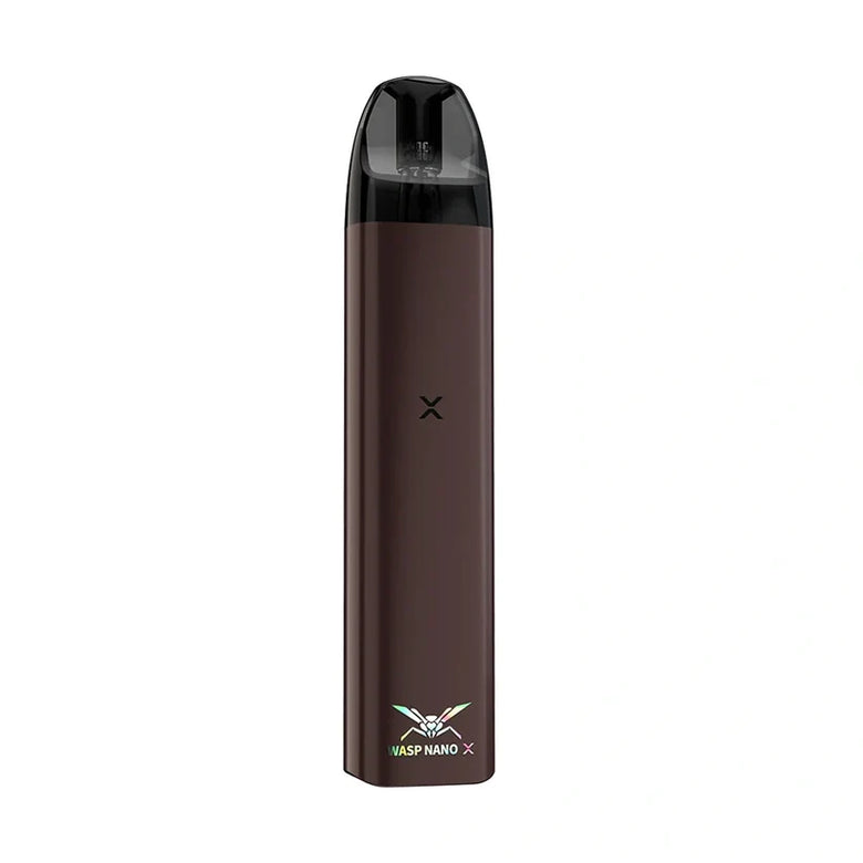 Oumier Wasp Nano X Pod Kit in Brown, compact refillable pod vape with USB-C charging and 0.8 ohm coil