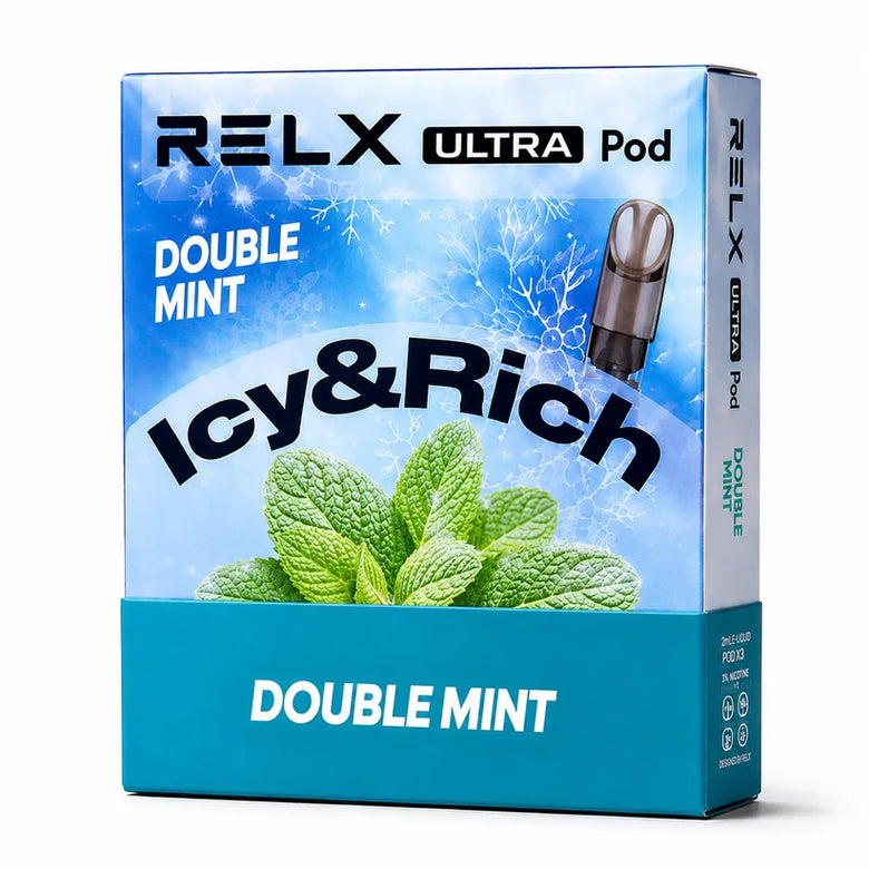 RELX Ultra Pod Double Mint flavour - cooling mint 20mg nic salt pod Smokes Hub