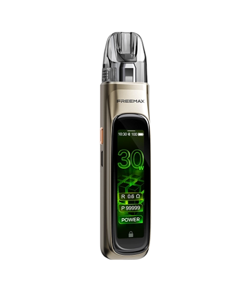 Freemax Cubic Rexa Pro Pod Kit in Gold, 5W to 30W touchscreen vape