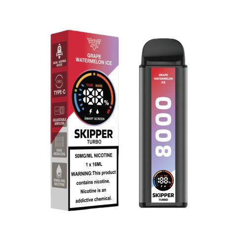 Skipper Turbo Grape Watermelon Ice 10000 Puffs Disposable Vape - price in Pakistan, Smokes Hub
