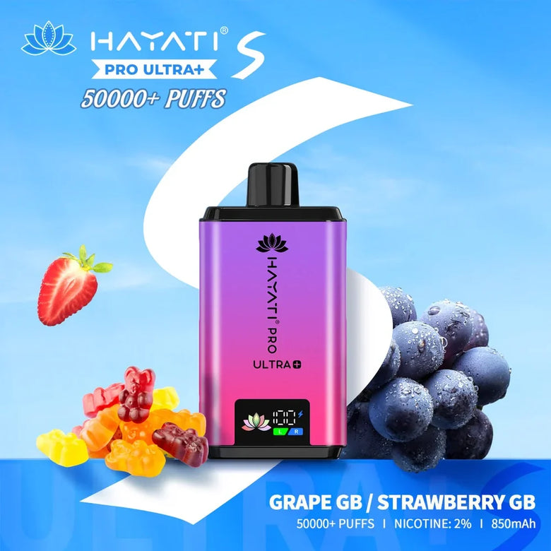 Hayati Pro Ultra Plus S 50000 puffs disposable vape with dual mesh coils