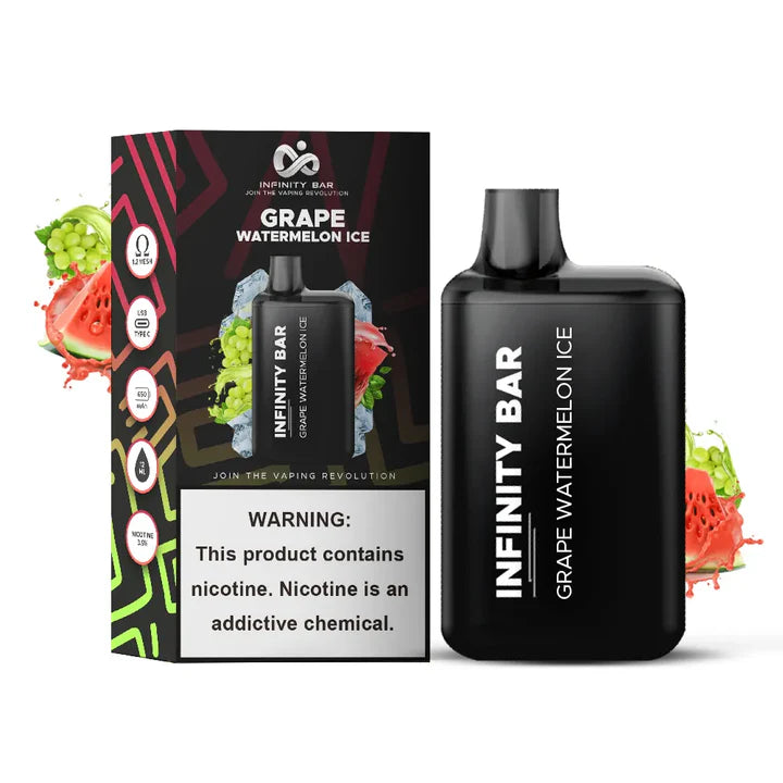 INFINITY DISPOSABLE VAPE GRAPE WATERMELON ICE 5000 PUFF 3.5%