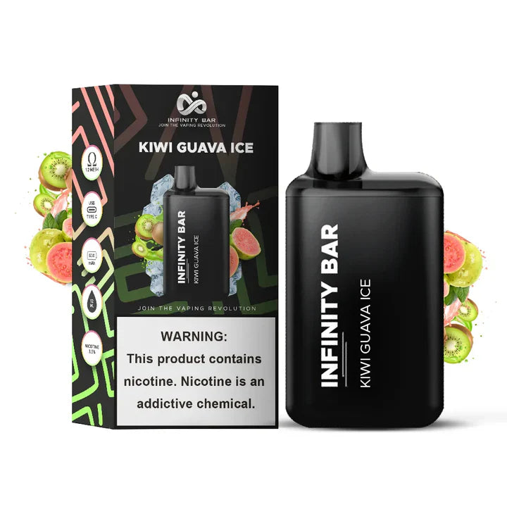 INFINITY DISPOSABLE VAPE GUAVA MANGO ICE 5000 PUFF 3.5 %