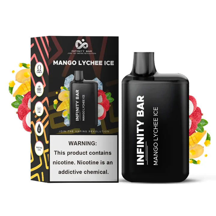 INFINITY DISPOSABLE VAPE MANGO LYCHEE ICE 5000 PUFF 3.5 %