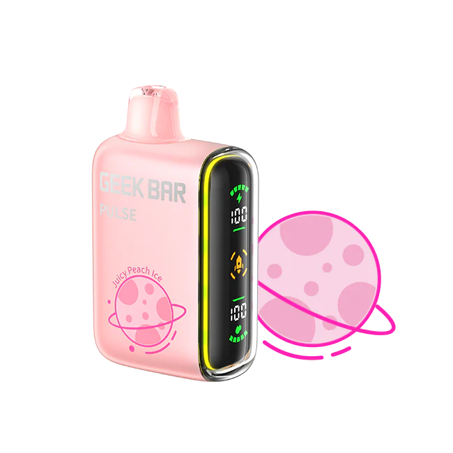 Geek Bar Pulse 15000 Puffs Juicy Peach Ice – full-screen smart display disposable vape Pakistan