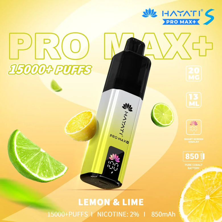 Hayati Pro Max S+ Lemon Lime 15000 Puffs Disposable Vape - price in Pakistan, Smokes Hub