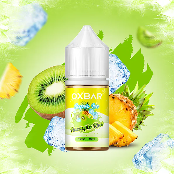 Oxbar Juices Pineapple Kiwi 35mg Nic Salt label – smooth all-day tropical nic salt Pakistan