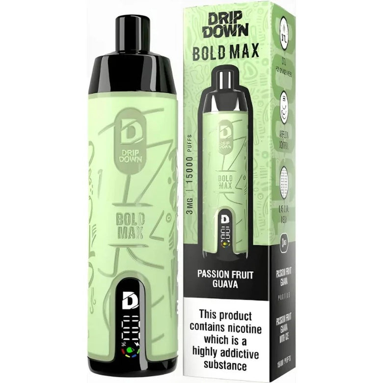 Drip Down Bold Max Passion Fruit Guava 15000 Puffs – disposable vape buy Pakistan