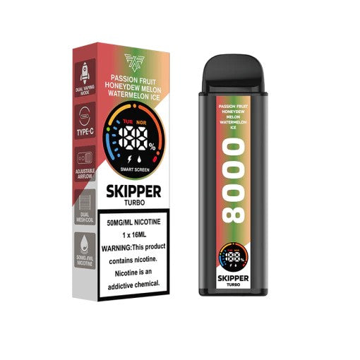 Skipper Turbo Passion Fruit Honeydew Melon 10000 Puffs Disposable Vape - price in Pakistan, Smokes Hub