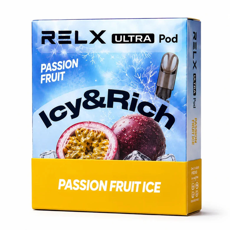 RELX Ultra Pod Passion Fruit flavour - prefilled 20mg nic salt pod at Smokes Hub