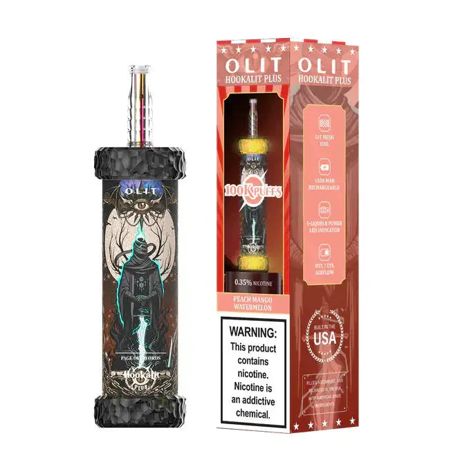 OLIT Hookalit Plus 100K Puffs – Peach Mango Watermelon disposable Pakistan