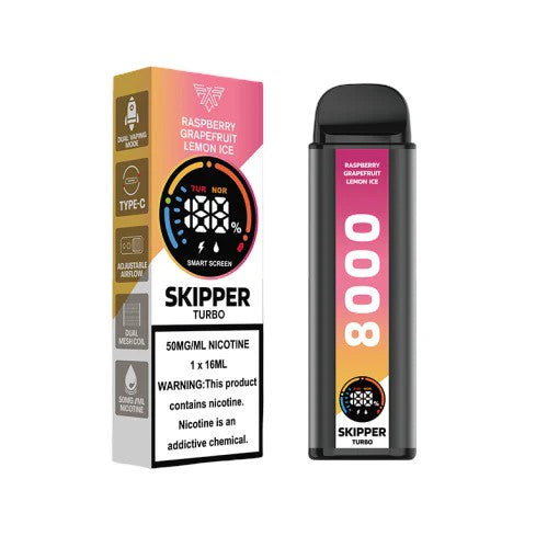 Skipper Turbo Raspberry Grapefruit Lemon Ice 10000 Puffs Disposable Vape - price in Pakistan, Smokes Hub