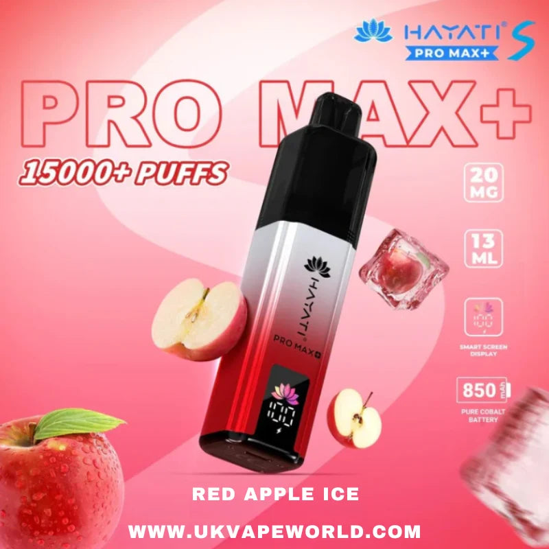 Hayati Pro Max S+ Red Apple Ice 15000 Puffs Disposable Vape - price in Pakistan, Smokes Hub