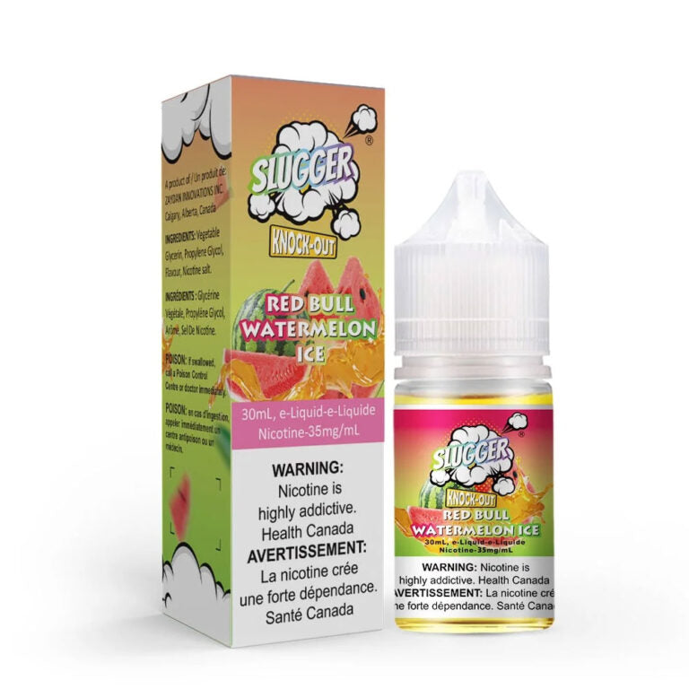 Slugger Knock Out Red Bull Watermelon Ice 30ml Nic Salt E-Liquid - price in Pakistan, Smokes Hub