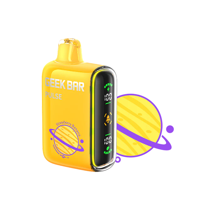 Geek Bar Pulse 15000 Puffs Strawberry Banana – smart display disposable vape Pakistan