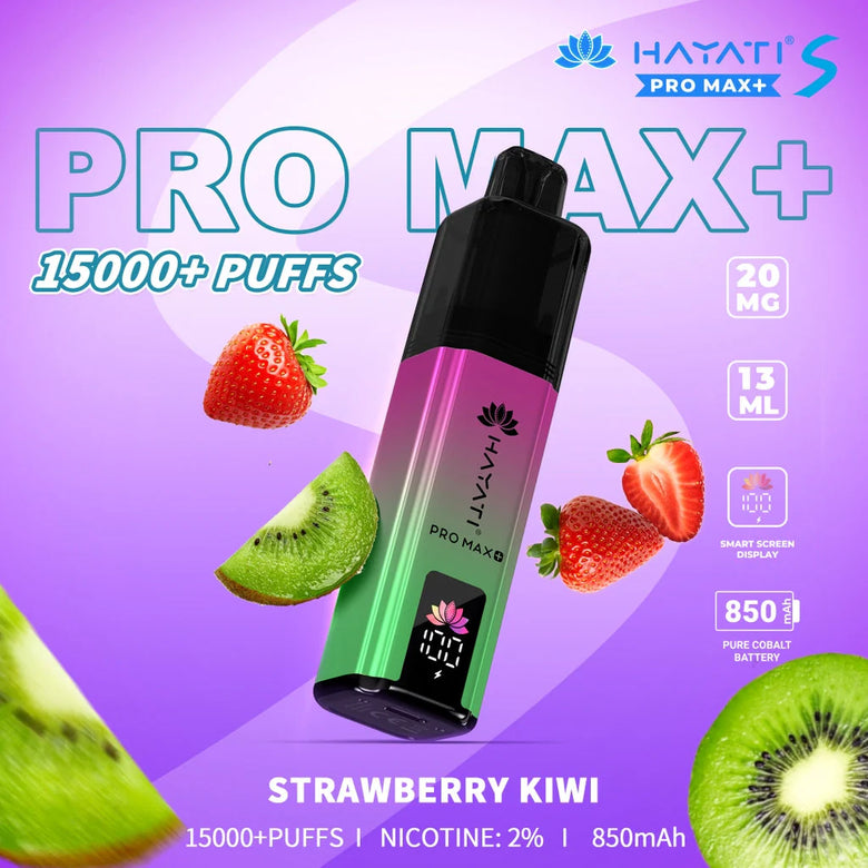Hayati Pro Max S+ Strawberry Kiwi 15000 Puffs Disposable Vape - price in Pakistan, Smokes Hub