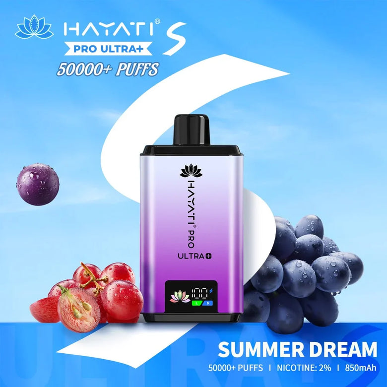 Hayati Pro Ultra Plus S 50000 puffs Mr Blue flavour vape device