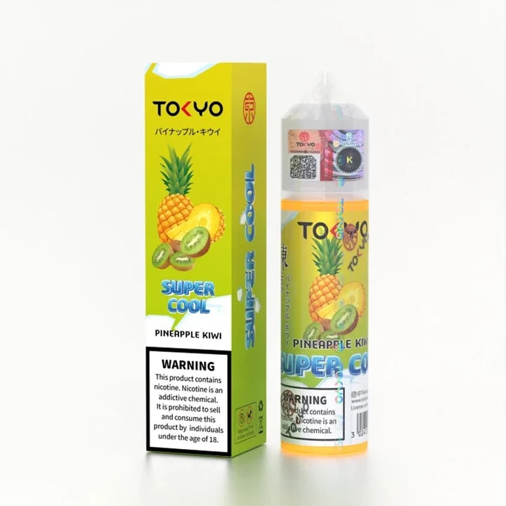Tokyo Super Cool Pineapple Kiwi 60ml freebase e-liquid bottle – tropical pineapple kiwi ice vape Pakistan