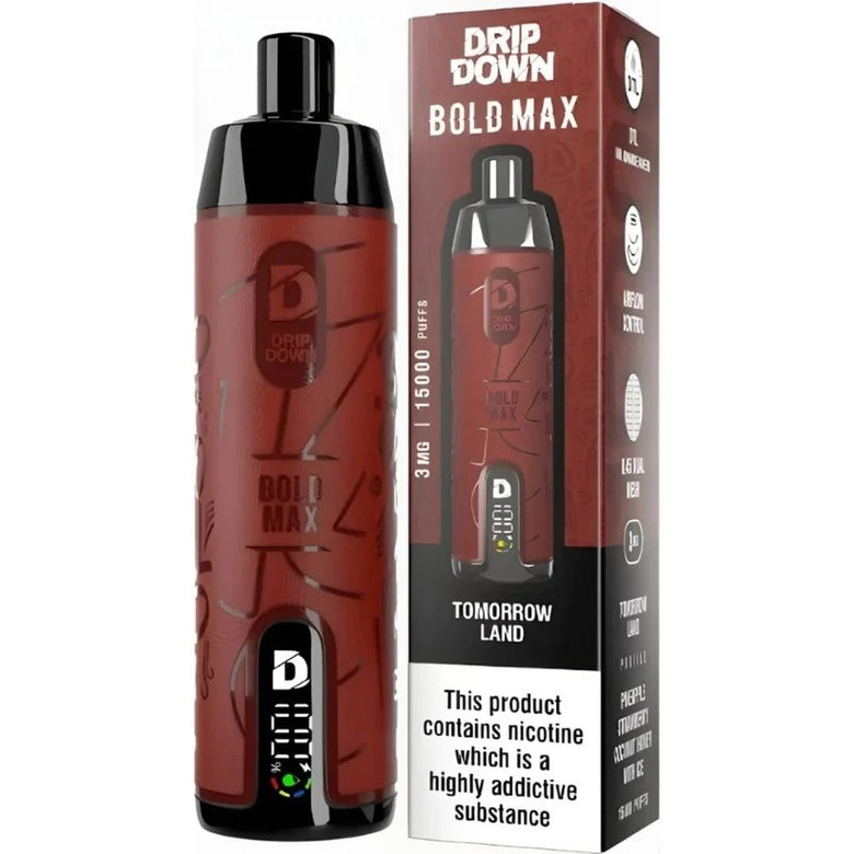 Drip Down Bold Max Tomorrow Land 15000 Puffs – 0mg 3mg disposable vape Pakistan