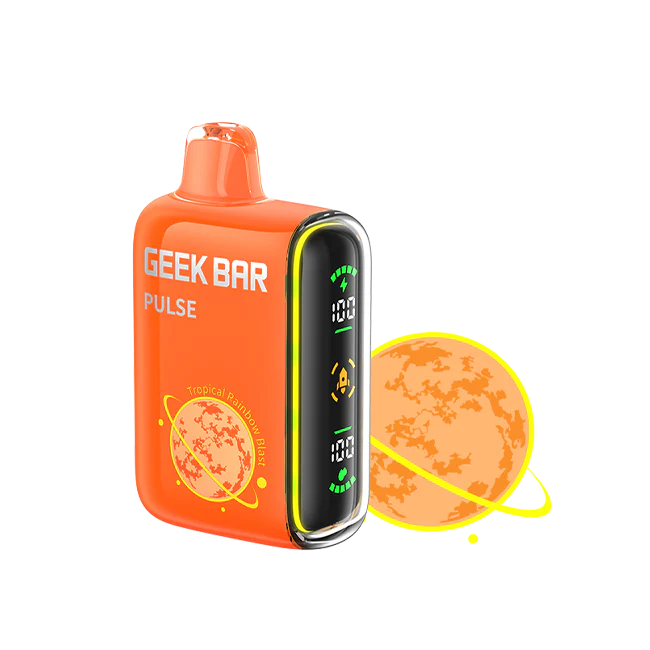 Geek Bar Pulse Tropical Rainbow Blast 15000 Puffs – Regular Pulse mode disposable vape