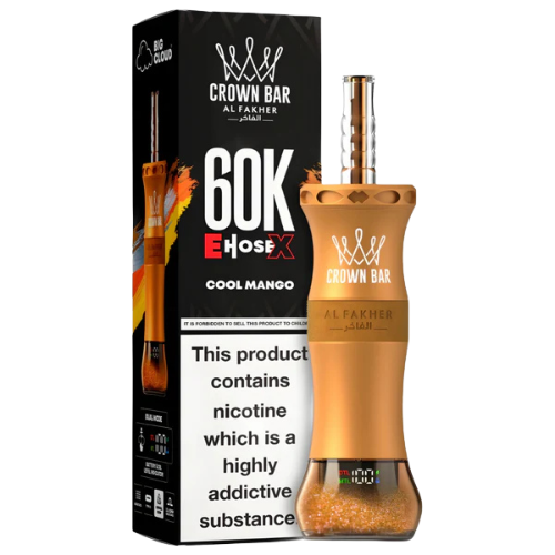 Crown Bar E-Hose X 60K Cool Mango flavour – dual mesh coil hookah vape Pakistan