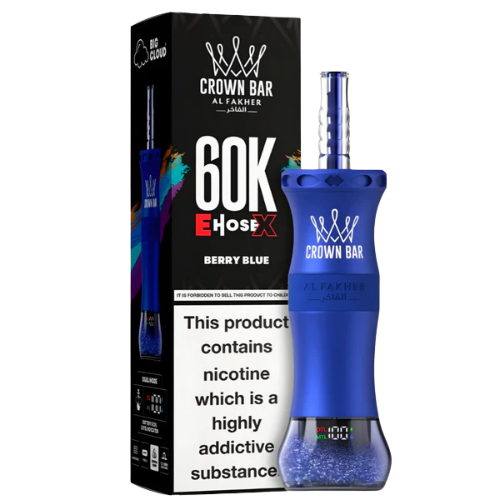 Crown Bar E-Hose X Berry Blue 60000 Puffs – rich blueberry berry hookah vape Pakistan