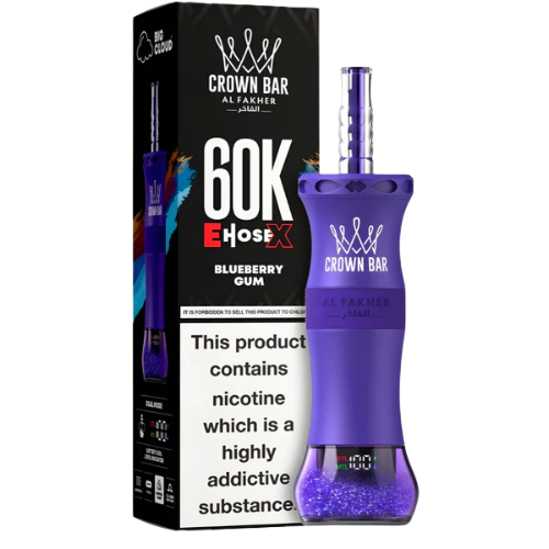 Al Fakher Crown Bar Blueberry Gum 60K – candy blueberry shisha disposable vape buy Pakistan