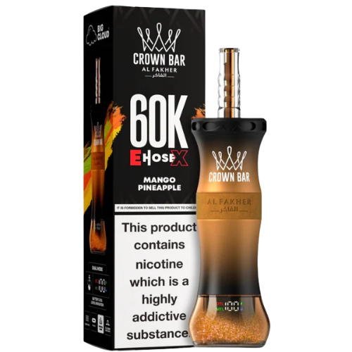 Crown Bar E-Hose X 60K Mango Pineapple – dual MTL DTL hookah disposable vape Pakistan