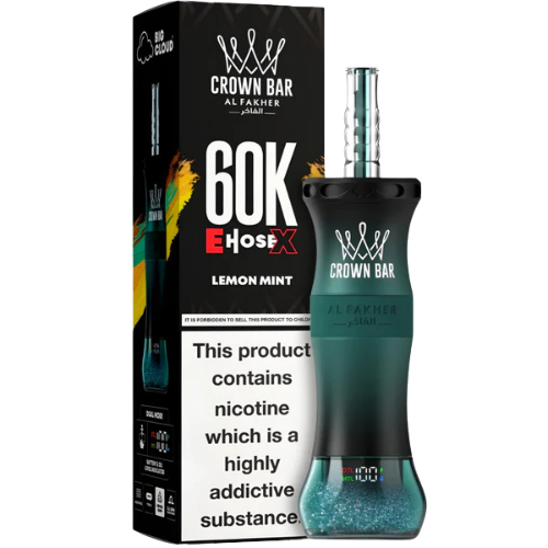 Al Fakher Crown Bar E-Hose X Lemon Mint – 1000mAh USB-C disposable vape 60000 puffs