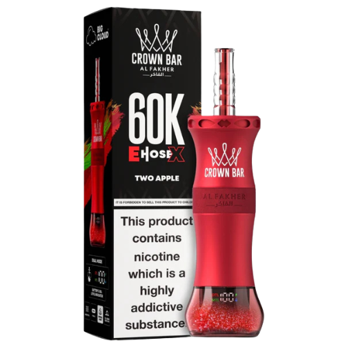 Al Fakher Crown Bar Two Apple 60000 Puffs – classic shisha double apple disposable vape