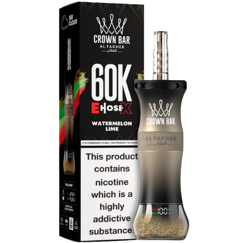 Al Fakher Crown Bar 60000 Puffs Watermelon Lime – rechargeable hookah disposable Pakistan