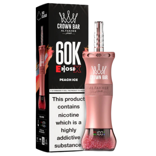Al Fakher Crown Bar E-Hose X Peach Ice – 60K puffs rechargeable disposable vape Pakistan
