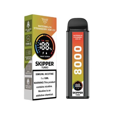 Skipper Turbo Watermelon Strawberry Kiwi Ice 10000 Puffs Disposable Vape - price in Pakistan, Smokes Hub