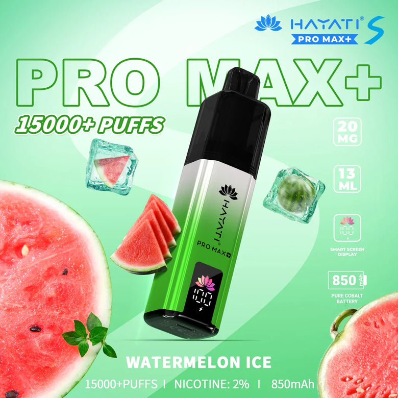 Hayati Pro Max S+ Watermelon Ice 15000 Puffs Disposable Vape - price in Pakistan, Smokes Hub