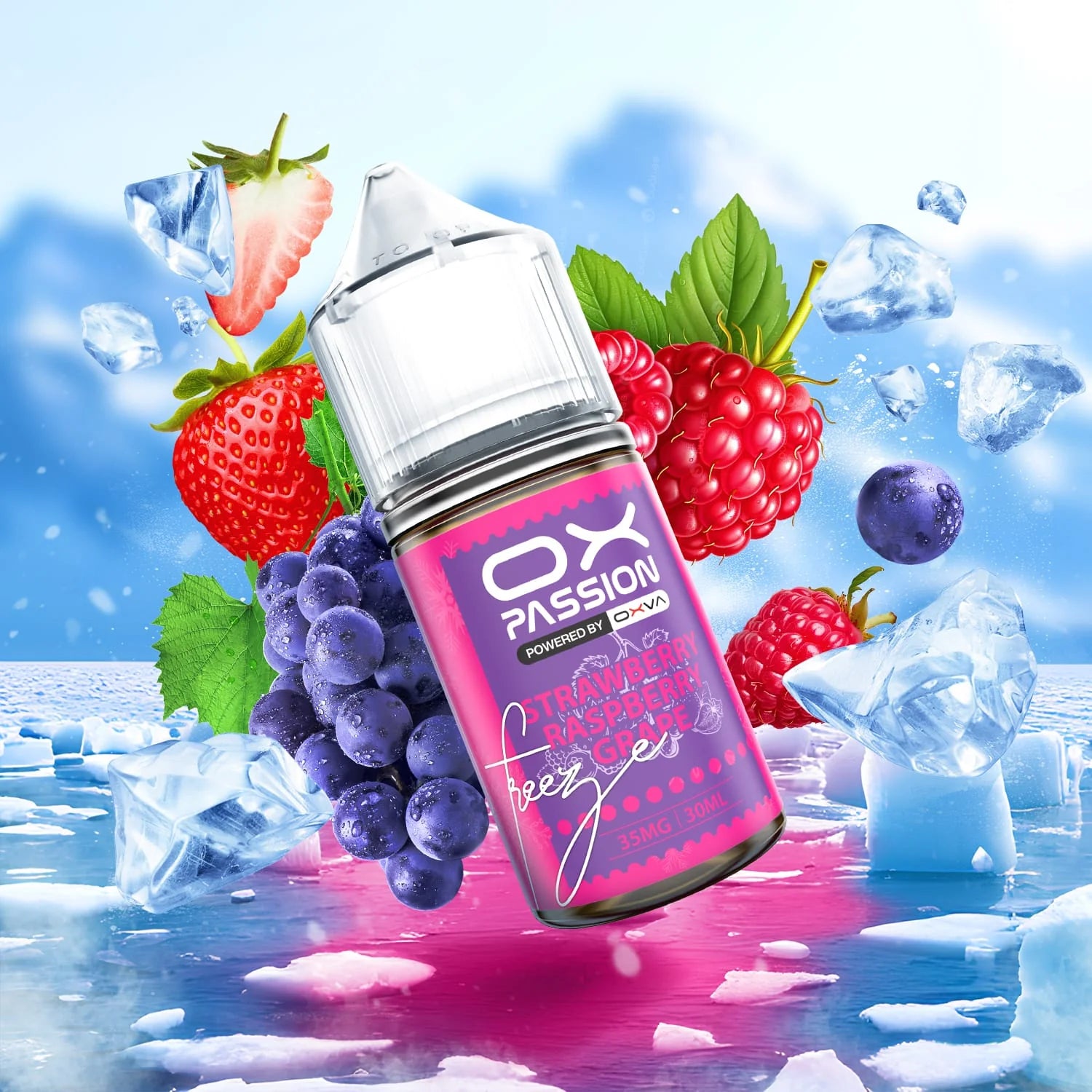 Ox Passion Freeze Flavor Strawberry Raspberry Grape 30ml